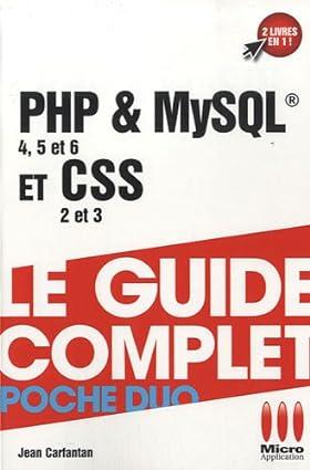php et mysql 4 5 et 6 et css 2 et 3 1st edition jean carfantan 2300031965, 978-2300031960