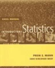 introductory statistics excel manual 5th edition prem s. mann 0471448109, 978-0471448105