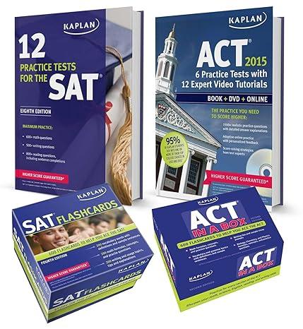 act 2015 6 practice test with 12 expert video tutorials 1st edition kaplan 1625231903, 978-1625231901