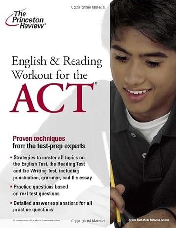 english and reading workout for the act 1st edition princeton review 0375428070, 978-0375428074