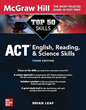 top 50  skills act english, reading and science skills 3rd edition brian leaf 1264274823, 978-1264274826