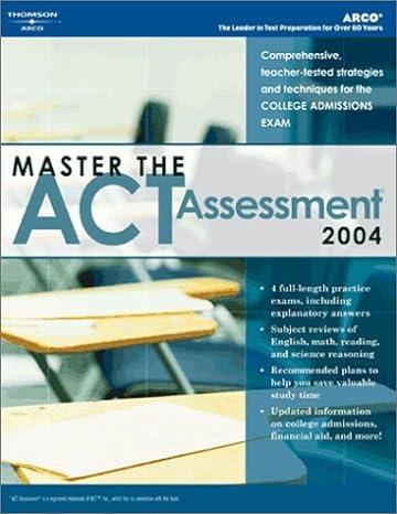 master the act assessment 2004 2004 edition arco 0768912059, 978-0768912050