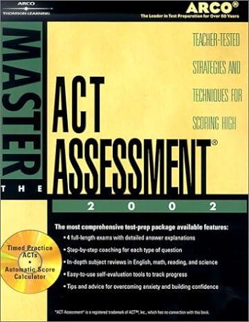 master the act assessment 2002 3rd edition arco 0768906407, 978-0768906400