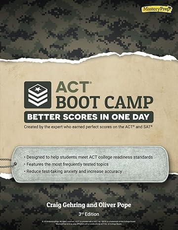 act boot camp better scores in one day 3rd edition craige gehring, oliver pope 1948846144, 978-1948846141