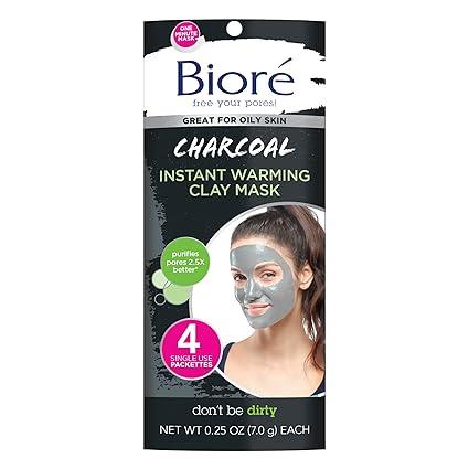 bioré charcoal instantly warming clay facial mask for oily skin  bioré b00g7u29kq