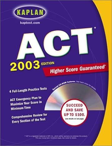 kaplan act higher score gurantteed 2003 edition kaplan 0743237218, 978-0743237215