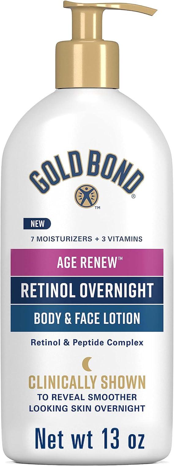 gold bond age renew retinol overnight body and face lotion  gold bond b0c5jwklzg