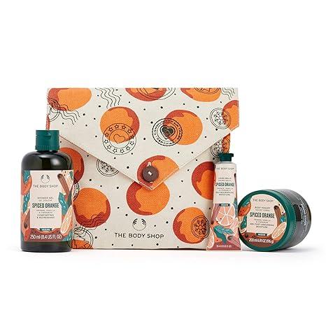 the body shop oranges and stockings essentials gift set spiced orange holiday skincare kit  the body shop