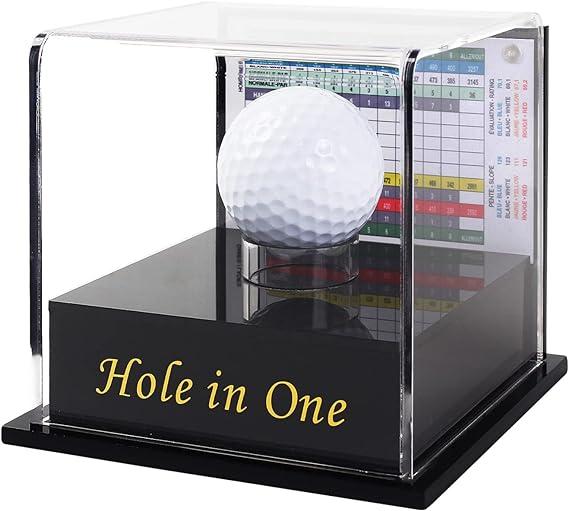 Golfwings Golf Ball Display Case For Hole In One Ball With Scorecard Display