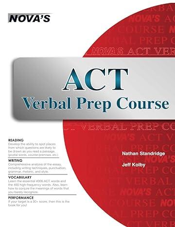 act verbal prep course 1st edition nathan standridge 1889057665, 978-1889057668