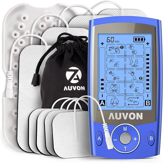 auvon dual channel tens unit muscle stimulator with 20 modes  auvon b0b7s2sjvq