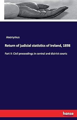return of judicial statistics of ireland 1898 part ii civil proceedings in central and district courts 1st