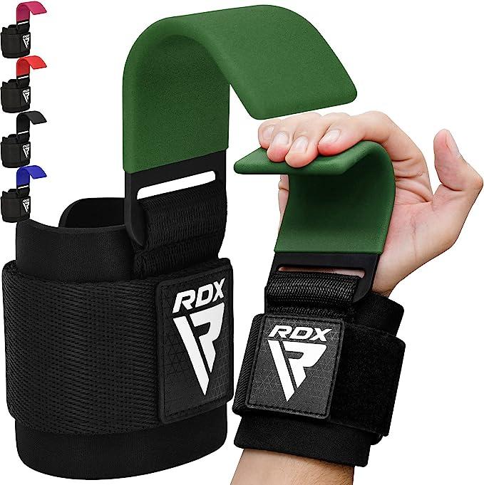rdx weight lifting hooks straps pair 8mm neoprene padded wrist wrap  rdx b01m1mcfur