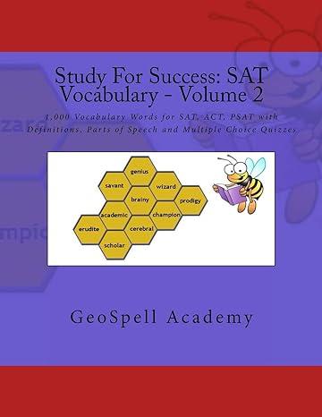 study for success sat vocabulary 1000 vocabulary words for sat act psat with definitions parts of speech and