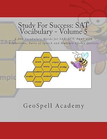 study for success sat vocabulary volume 5 1st edition geetha manku, vijay reddy, chetan reddy 1537264494,