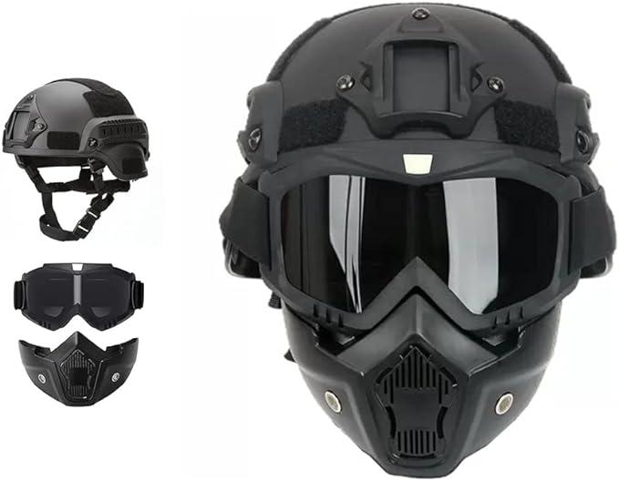 lejunjie mich tactical helmets with detachable face mask goggles for airsoft  lejunjie b0c2dbndng