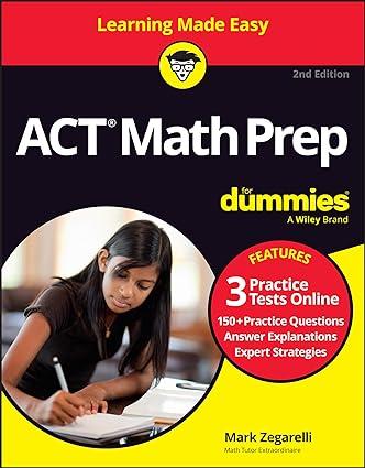 act math prep for dummies 2nd edition mark zegarelli 1394242263, 978-1394242269