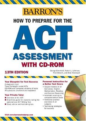 barrons  how to prepare for the act 13th edition george ehrenhaft, robert l. lehrman, fred obrecht, allan