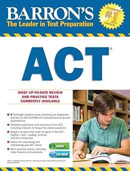 barrons act most up to date review and practice tests currently available with cd rom 1st edition brian w.