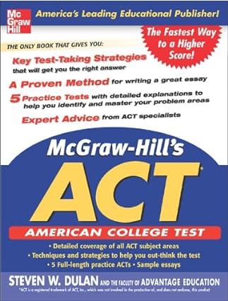 mcgraw hills act american college test 1st edition steven dulan 0071456821, 978-0071456821