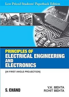 principle of electrical engineering and electronics 1st edition mehta v.k, mehta rohit 9352837193,
