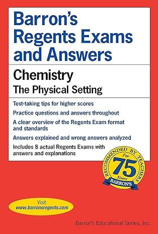 chemistry the physical setting barrons regents exams and answers 1st edition albert s tarendash 0812031636,