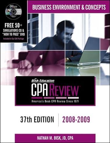 business environment and concepts cpa review 2008-2009 37th edition nathan m. bisk 1579616089, 978-1579616083