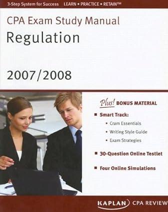 cpa exam study manual regulation 2007-2008 2007 edition kaplan cpa review 1603730036, 978-1603730037