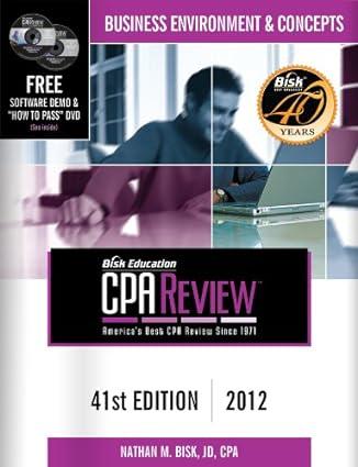 business environment & concepts cpa review 2012 41th edition nathan m. bisk 1579618782, 978-1579618780