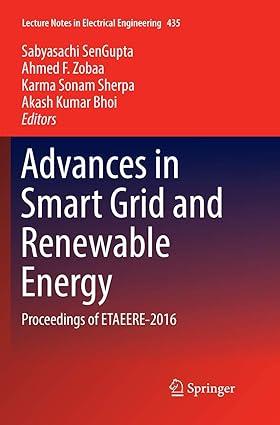 advances in smart grid and renewable energy proceedings of etaeere 2016 1st edition sabyasachi sengupta,