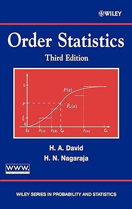 order statistics 3rd edition herbert a. david, haikady n. nagaraja 0471389269, 978-0471389262