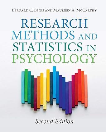 research methods and statistics in psychology 2nd edition bernard c. beins 1108436242, 978-1108436243