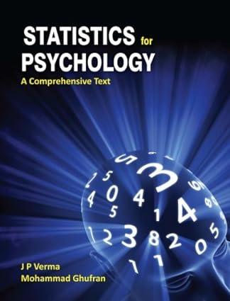statistics for psychology a comprehensive text 1st edition j p verma, mohammad ghufran 9351344800,