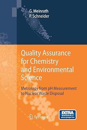 quality assurance for chemistry and environmental science 1st edition günther meinrath, petra schneider
