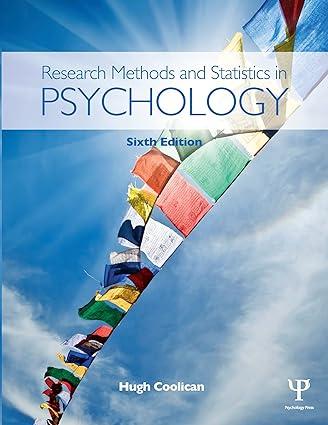 research methods and statistics in psychology 6th edition hugh coolican 1444170112, 978-1444170115