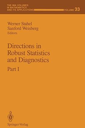 directions in robust statistics and diagnostics part 1 1st edition werner stahel, sanford weisberg