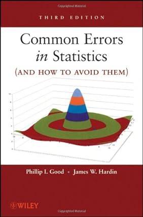 common errors in statistics 3rd edition phillip i. good, james w. hardin 0470457988, 978-0470457986