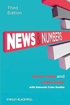 news and numbers a writer's guide to statistics 3rd edition victor cohn, lewis cope, deborah cohn runkle
