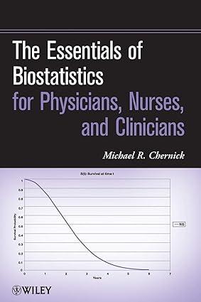 the essentials of biostatistics for physicians nurses and clinicians 1st edition michael r. chernick