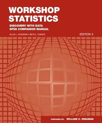 workshop statistics discovery with data spss companion 3rd edition allan j. rossman 0470484578, 978-0470484579