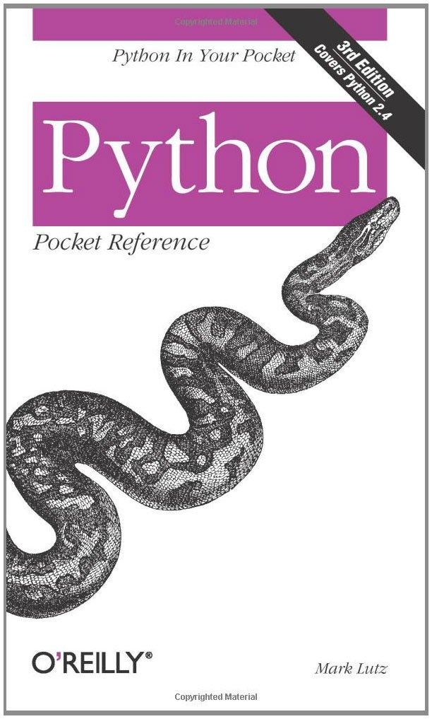 python pocket reference 3rd edition mark lutz 0596009402, 978-0596009403