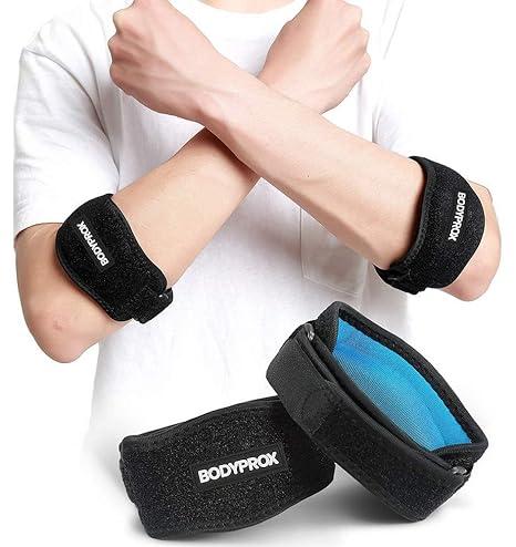 bodyprox elbow brace 2 pack for tennis and golfers elbow pain relief  bodyprox b07253z16j
