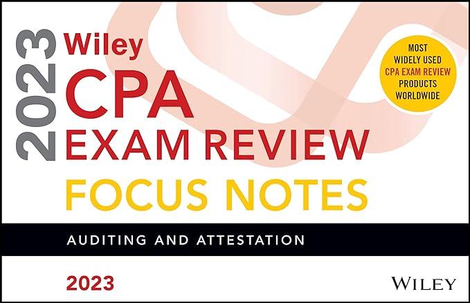 wiley cpa exam review focus notes auditing and attestation 2023 2023 edition wiley 1394157177, 978-1394157174
