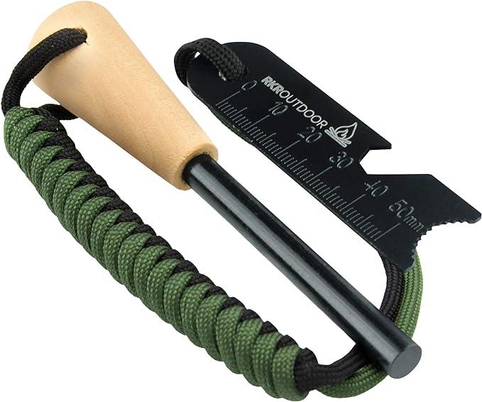 rkr outdoor ferro rod flint fire starter kit with handcrafted wood handle  rkr outdoor b07vlsm5pq