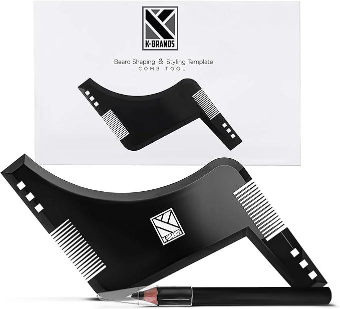 k-brands beard shaping and styling template comb tool with marking pencil  k-brands b06xvz6f2c