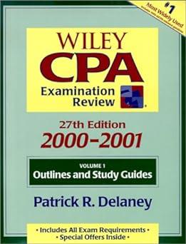 wiley cpa examination review outlines and study guides volume 1 2000-2001 27th edition patrick r. delaney