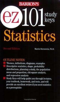 ez 101 statistics study keys 5th edition mr. martin sternstein ph.d. 0764129155, 978-0764129155