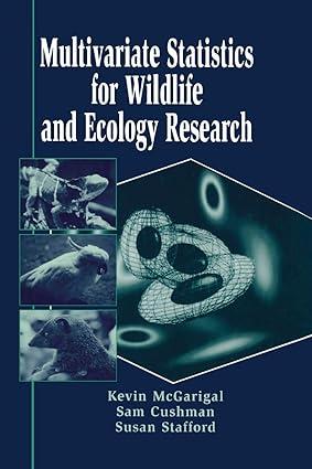 multivariate statistics for wildlife and ecology research 1st edition kevin mcgarigal, samuel a. cushman,