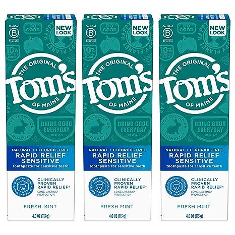 toms of maine fluoride free rapid relief sensitive toothpaste  toms of maine b07f2q38tl