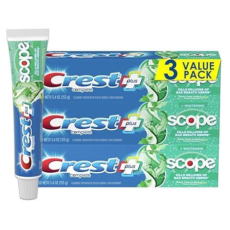 crest plus scope complete whitening toothpaste minty fresh 5.4 oz  crest b005plqiq4